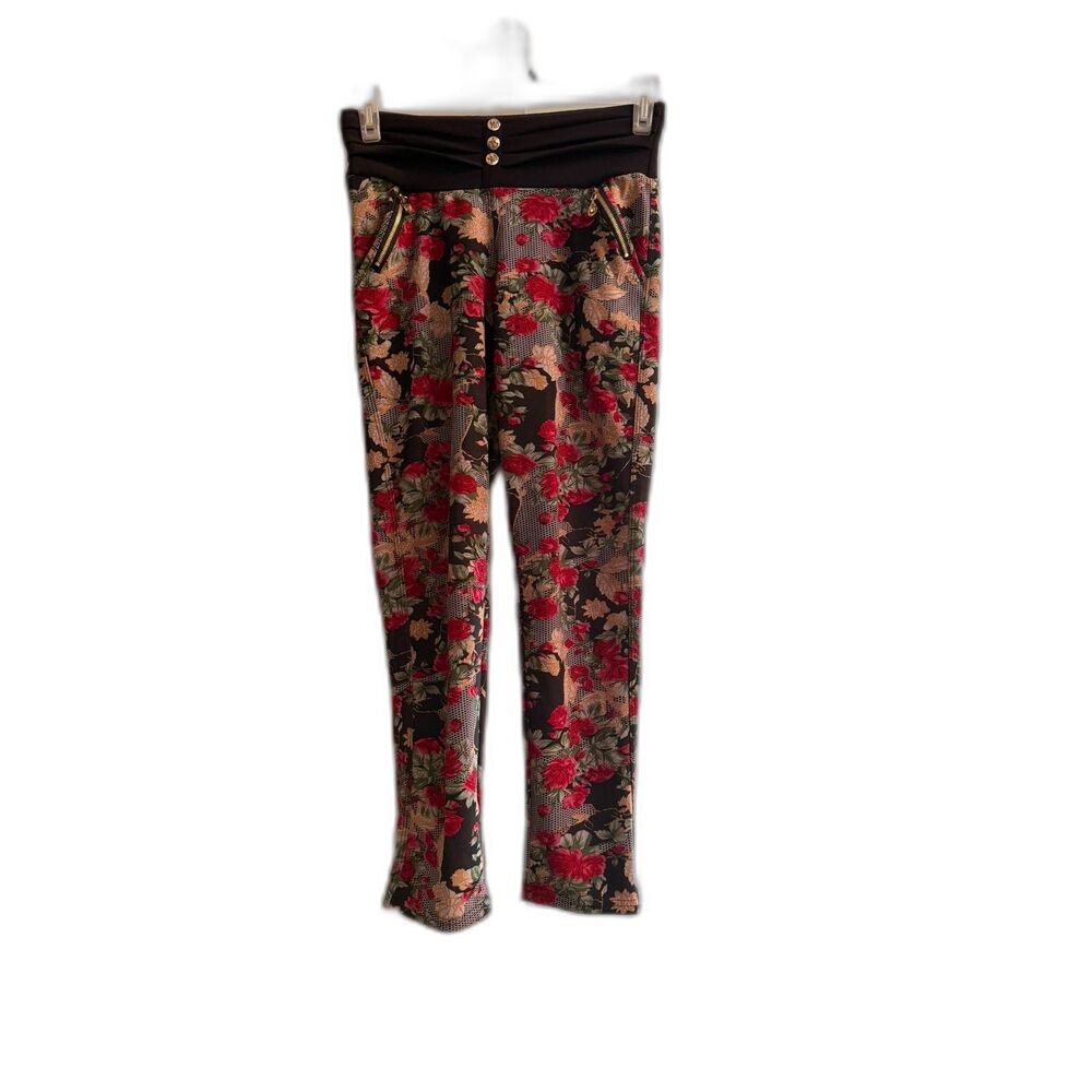 #057 - Women's Floral Stretch Pants – Size Small